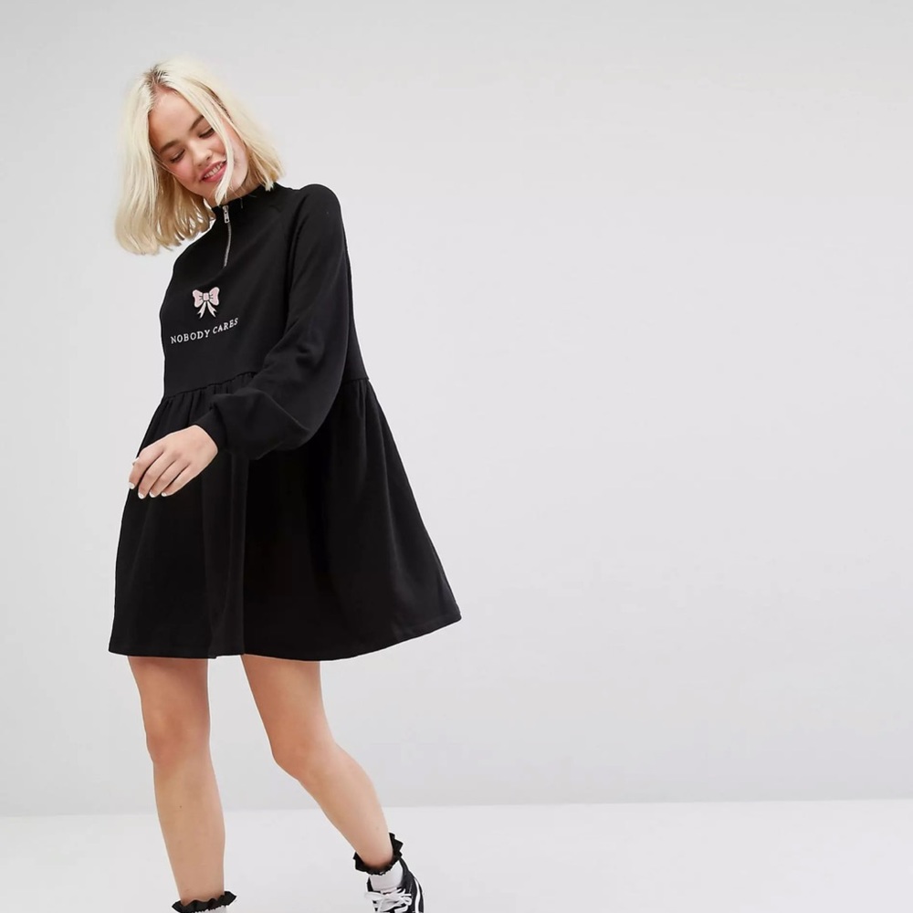 Lazy Oaf Zip Up Sweater Dress